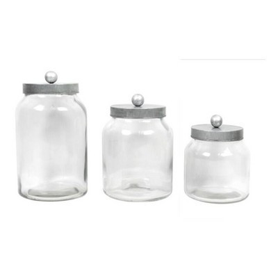 Drew DeRose Decorative Container Set of 3 Clear 128oz/64oz/48oz: Glass Apothecary Jars for Home Decoration | Target