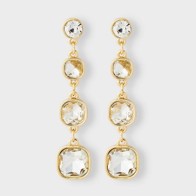 Crystal Linear Drop Earring - A New Day™ Gold | Target