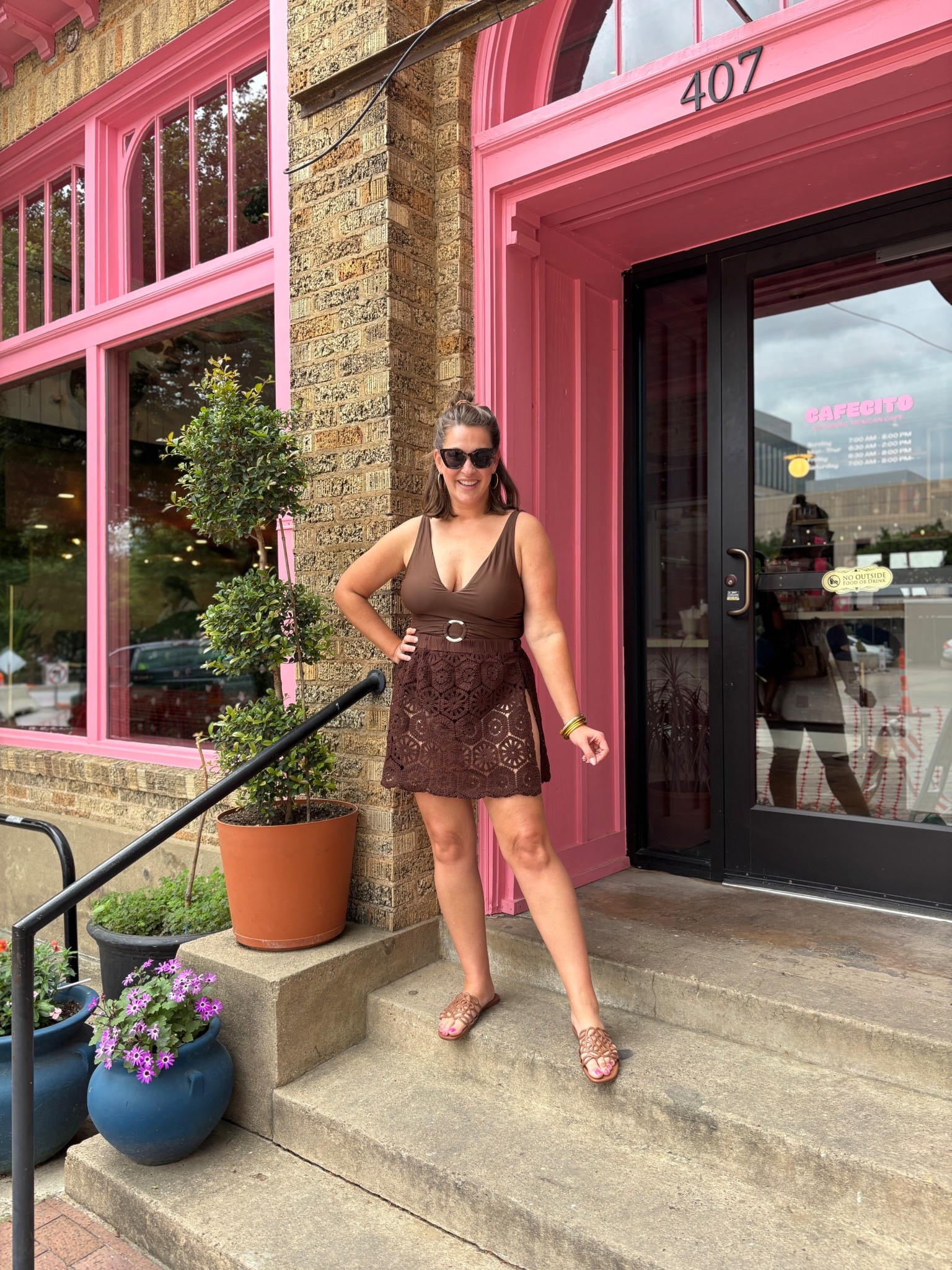 Monochromatic swim style 🤎 love this one piece! 

TTS- large 

#LTKSwim #LTKMidsize #LTKTravel