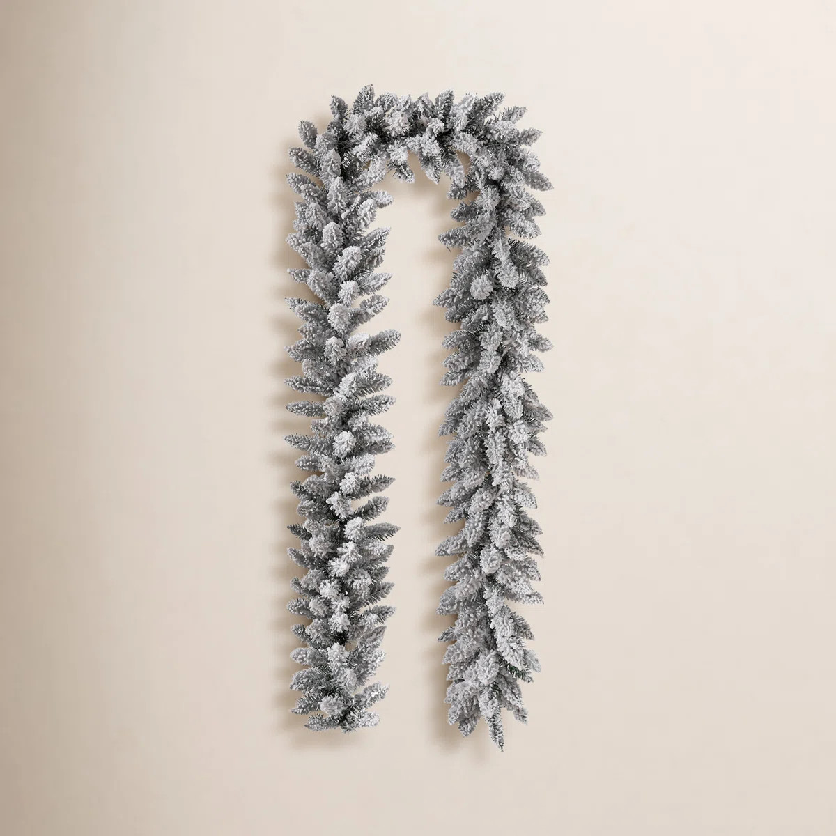 9ft Flocked Christmas Garland with LED Lights | Birch Lane