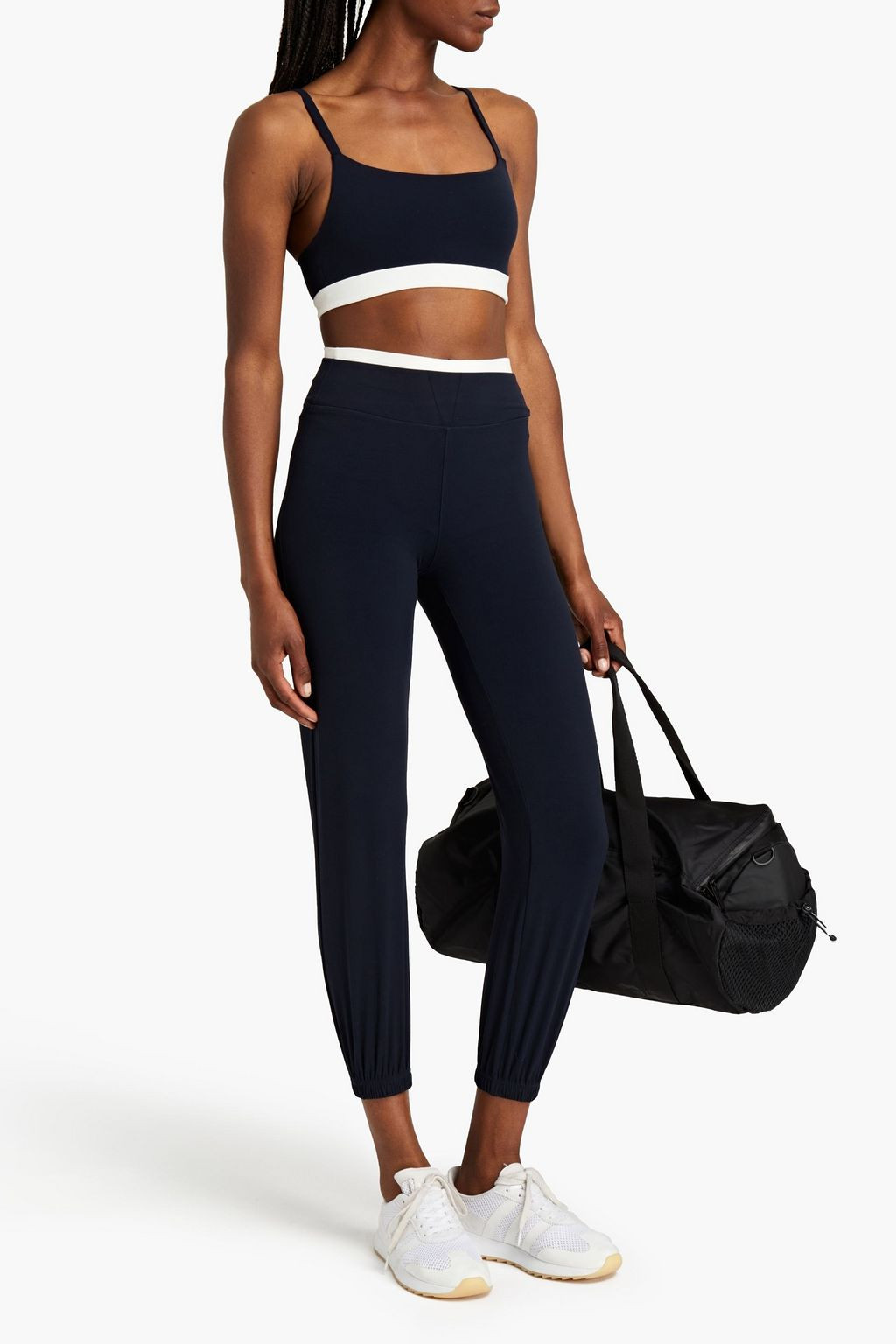 Navy Lucie cropped stretch track pants | SPLITS59 | THE OUTNET | The Outnet (US and CA)