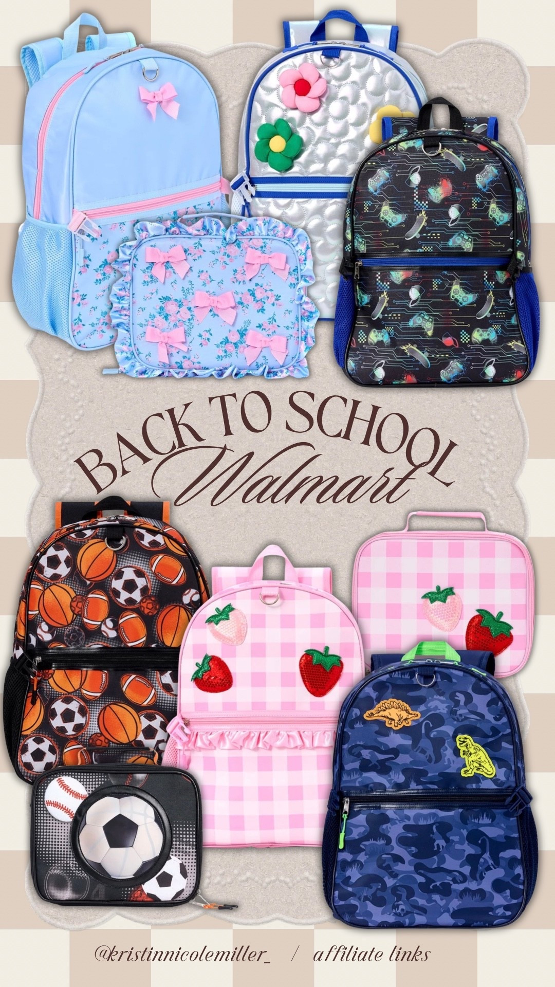 Back to school // Walmart backpacks for kids! Soo many cute styles + lunch boxes paired with them 🍓 

Seasonal school backpacks kids family affordable trending patterned boys girls

#LTKmomlife #LTKKids #LTKSeasonal