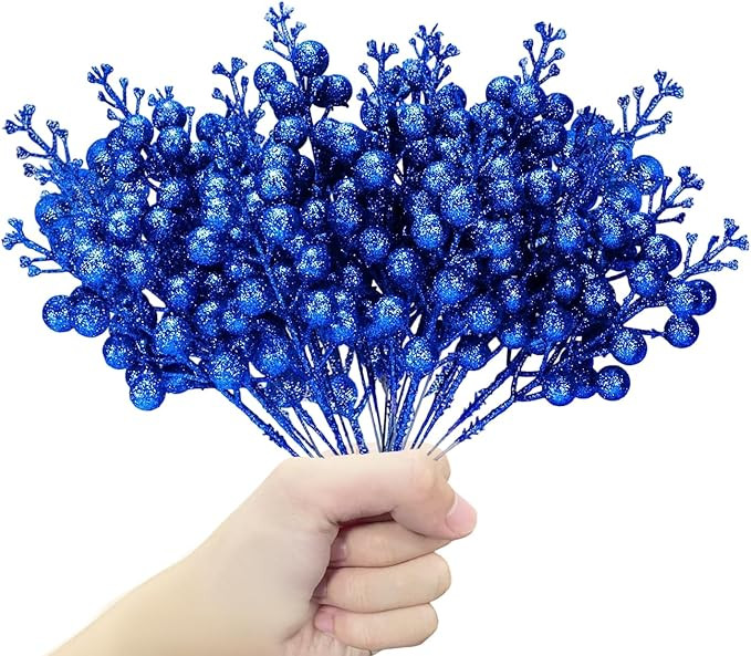 24 Pack Christmas Glitter Berries Stems, 8.5 Inch Artificial Christmas Picks, Berry Branches for ... | Amazon (CA)