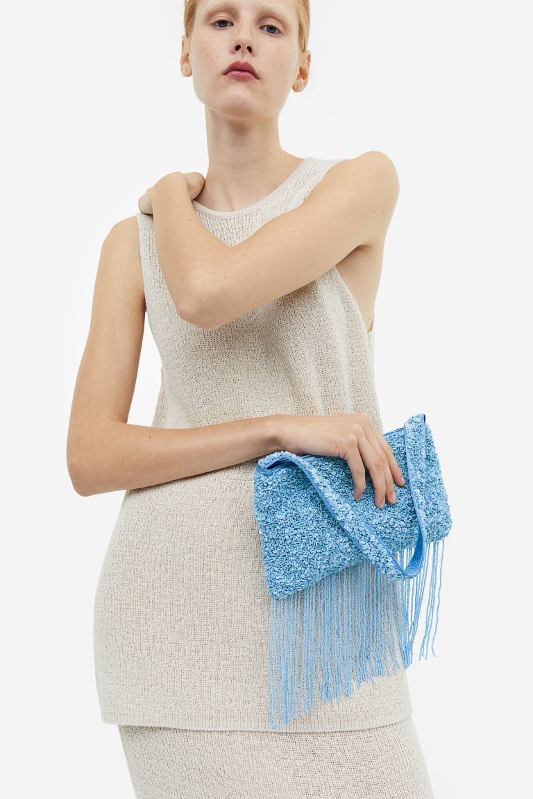 Perlenbestickte Handtasche - Hellblau - Ladies | H&M DE | H&M (DE, AT, CH, DK, NL, NO, FI)