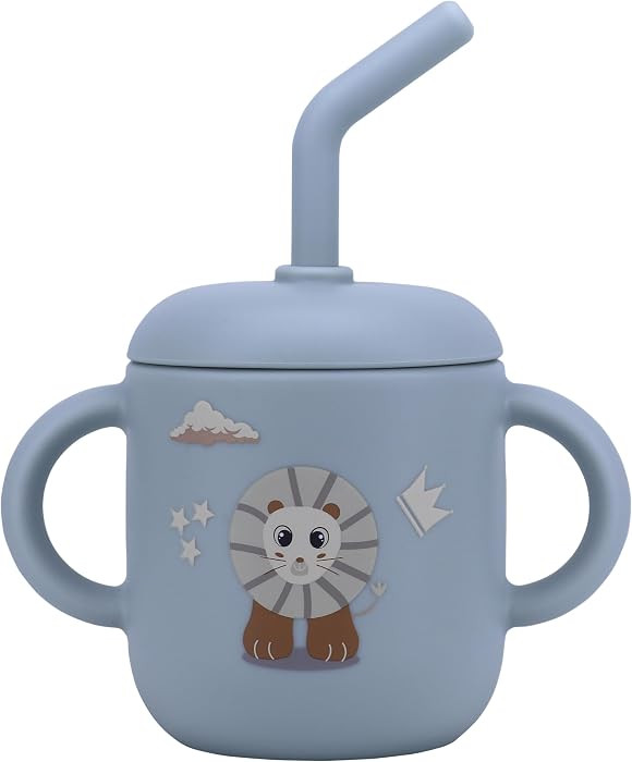 Silicone Training Cup with Straw Easy Grip Handles for Toddlers \u2013 Soft & Spill-Proof, Dishwa... | Amazon (US)