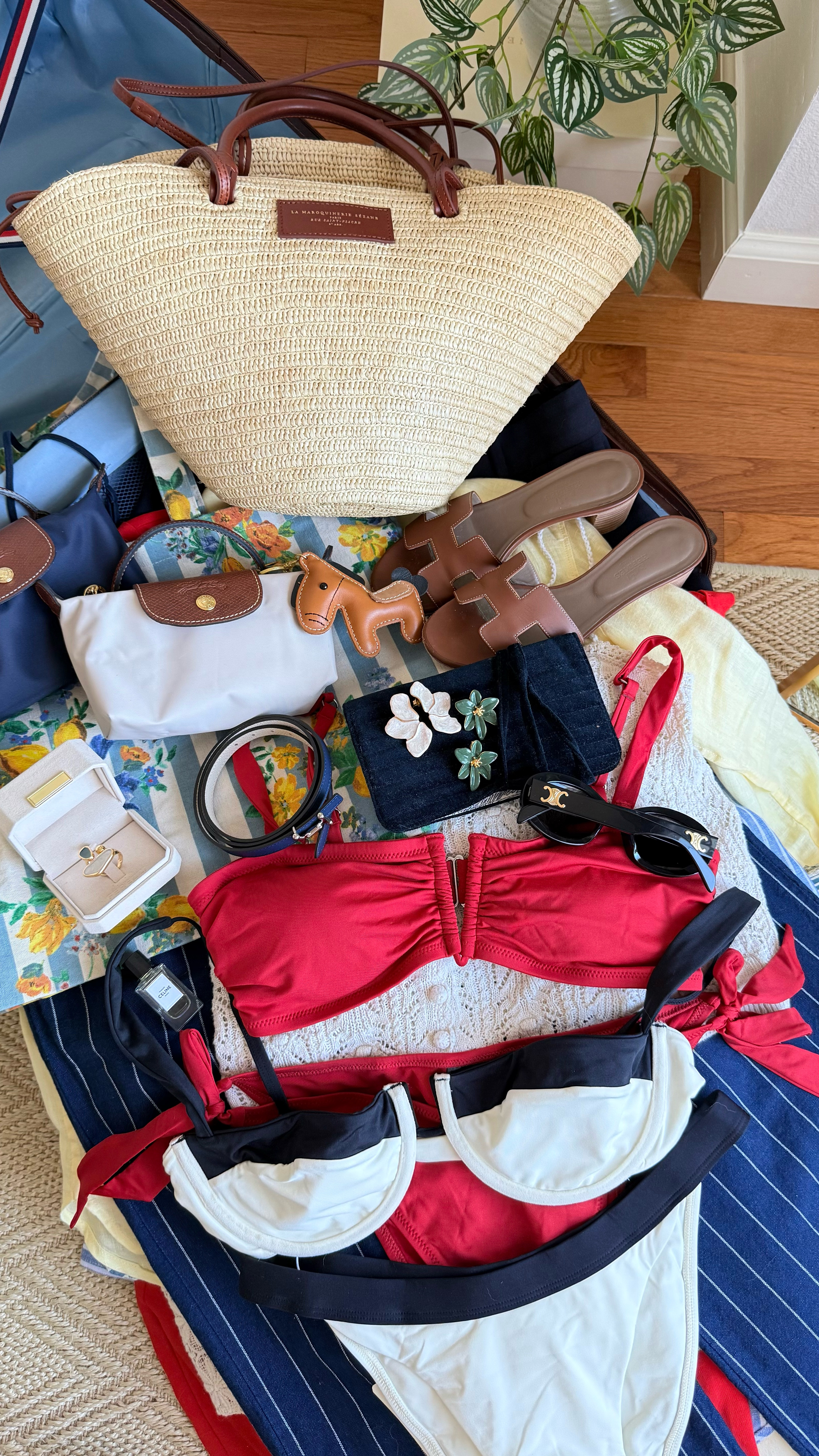 Pack with me for my upcoming tropical vacation 🏝️

For reference: 36/4US or XS/S  tops, 38/6Us bottoms, 5’2” (158cm) 129lbs (58kgs)

1. Blue dress: a must have for summer! It’s 100% linen, lined, so flattering! Many colors to choose from. I’m wearing size S (true to size)

2. Floral dress: sorry no link, it’s from last year (Sézane X  Momoni). Style: Dorotha. Wearing size 38/6Us (true to size) 

3. White dress: linen-blend dress lightweight and comfortable to wear. Wearing size M (runs small I sized up one size) 

4. Butter yellow set: linen-blend, pants are 38/6Us petite and  cropped top is size S. Both are true to size 

5. Blue striped shirt: closet staple, it never goes out of style. 100% linen. I’m wearing size S (it’s oversized) 

6. White and navy shorts: elevate your game with these shorts. Add a belt to accentuate your waist . Wearing size 8Us (run small I sized up one size) 

7. Red dress: the most comfortable and flattering mini dress for many body types. 100% cotton. Wearing size S 

8. Lace blouse: sorry no link, it’s from last season. Size 38/6US (I sized up as it runs a little small)

9. Blue lace blouse: really old collection so no link

10. Butter yellow shirt: 100% linen. Size XXS (I sized down as it runs large) (oversized fit)

11. Stripe pants: old collection. Linen-blend. Size 4US petite 

12. Spaghetti lace top: size XS (true to size) 

13. Green flower earrings (Comtesse) ,  Margaux white earrings and Marquise ring are from Ferezzi. Love this brand! So chic and great quality. Use code KARLA15 for 15% off 

14. Red bikini: top is size M and bottom is size L (I sized up on both for comfort)

15. White and black bikini: top size M, bottom is L (once again I sized up for comfort)

#LTKSwim #LTKPetite #LTKSeasonal