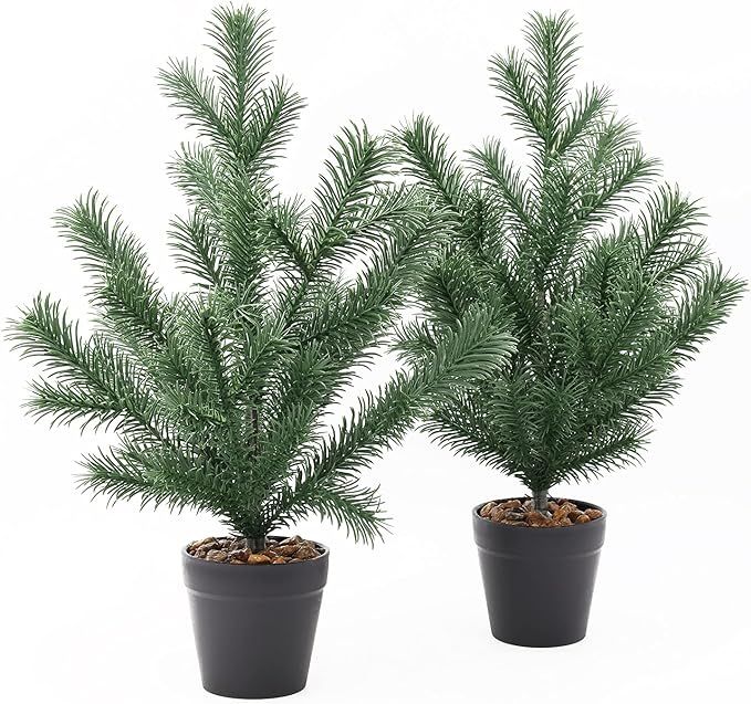 Blingstar Christmas Tree Small Fake Plants 2 Pack Mini Artificial Pine Tree Realistic Miniature X... | Amazon (US)