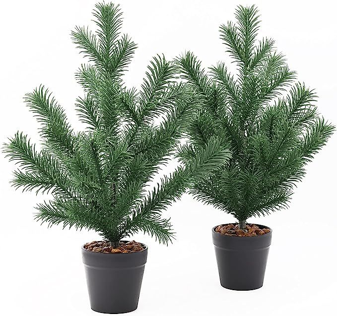 Blingstar Christmas Tree Small Fake Plants 2 Pack Mini Artificial Pine Tree Realistic Miniature X... | Amazon (US)