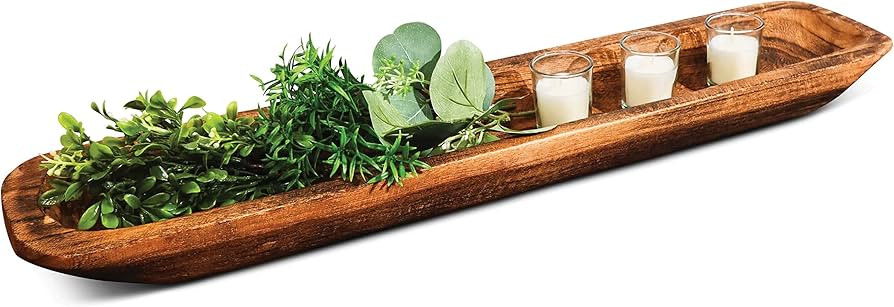 Upper Midland Products Decorative Wooden Dough Bowls Decor 30 x 6 Inch Long, Large Bread Baguette... | Amazon (US)