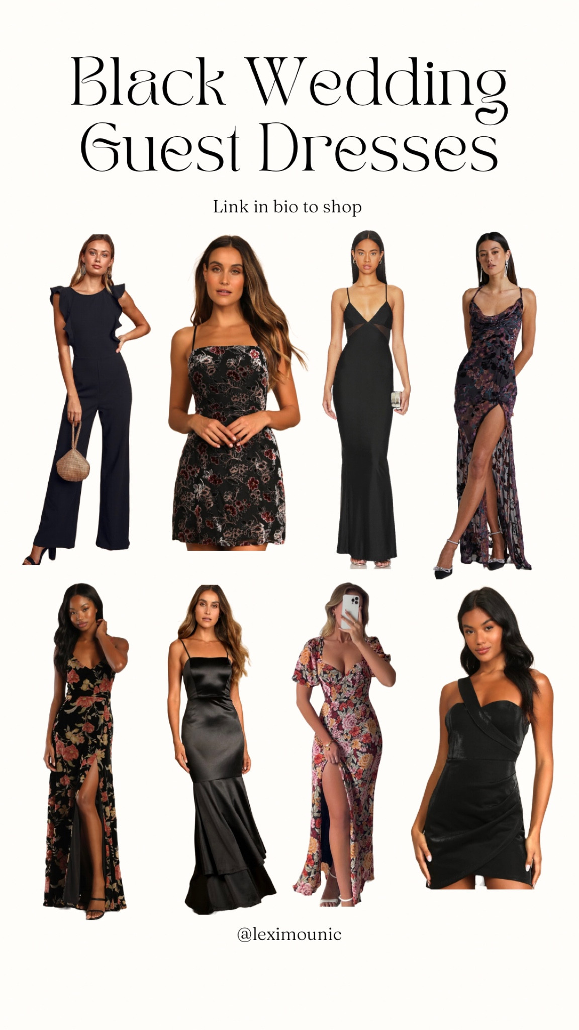 Wedding guest dresses in BLACK 
Various styles and price points 
Black tie, formal, cocktail, casual, garden party.
High budget or low budget.

#LTKFind #LTKwedding #LTKstyletip