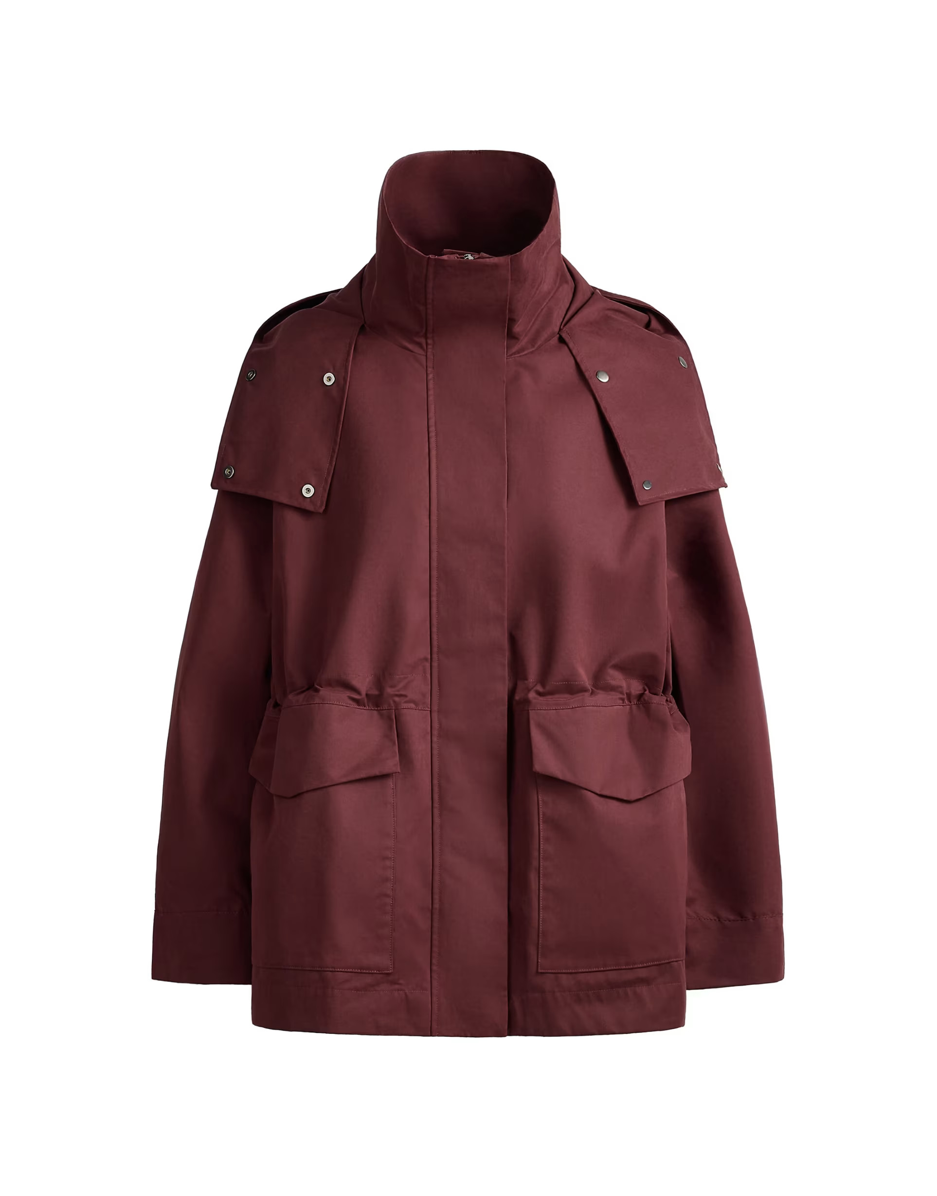 OYSHO 10k waterproof a-line jacket in maroon | ASOS (Global)