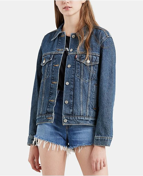 Levi's Ex-Boyfriend Cotton Denim Trucker Jacket & Reviews - Jackets & Vests - Juniors - Macy's | Macys (US)