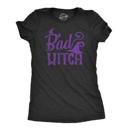 Womens Bad Witch Tshirt Funny Halloween Movie Tee For Ladies (Heather Black) - XL Womens Graphic Tee | Walmart (US)