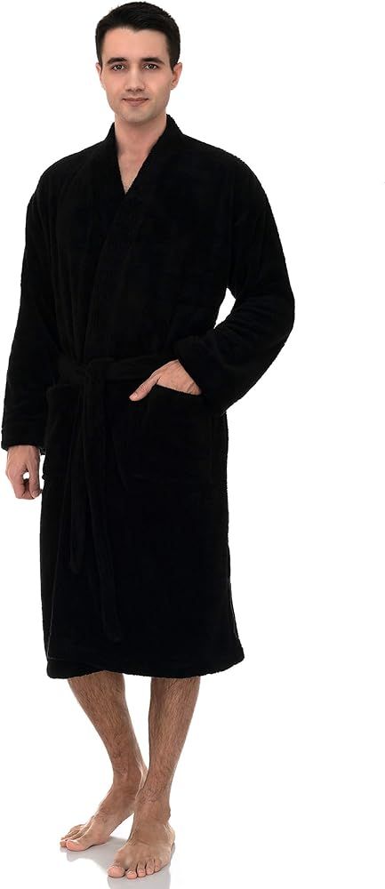 TowelSelections Men's Plush Robe Soft Fleece Kimono Bathrobe | Amazon (US)