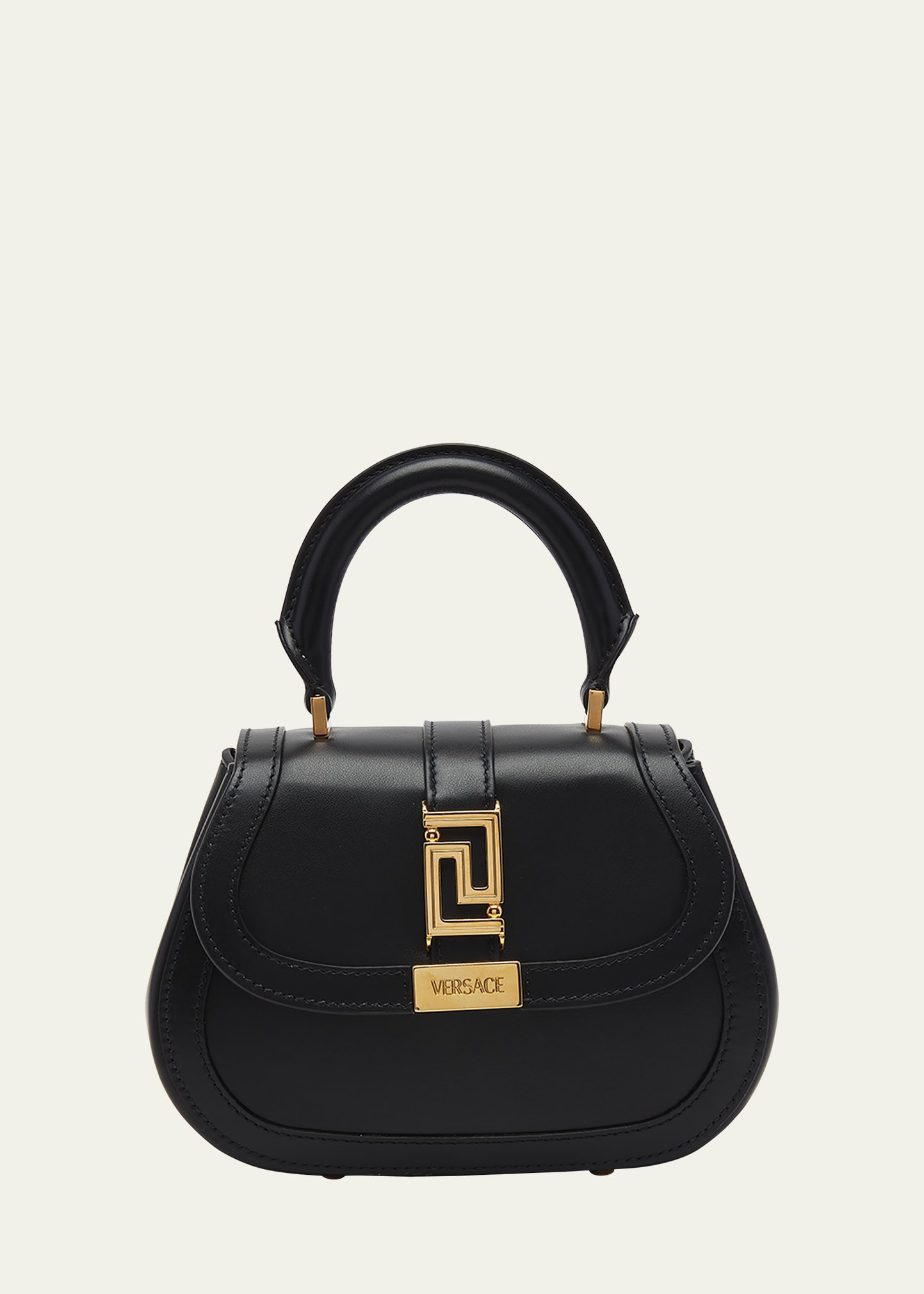 Versace Greca Goddess Mini Calfskin Top-Handle Bag | Bergdorf Goodman