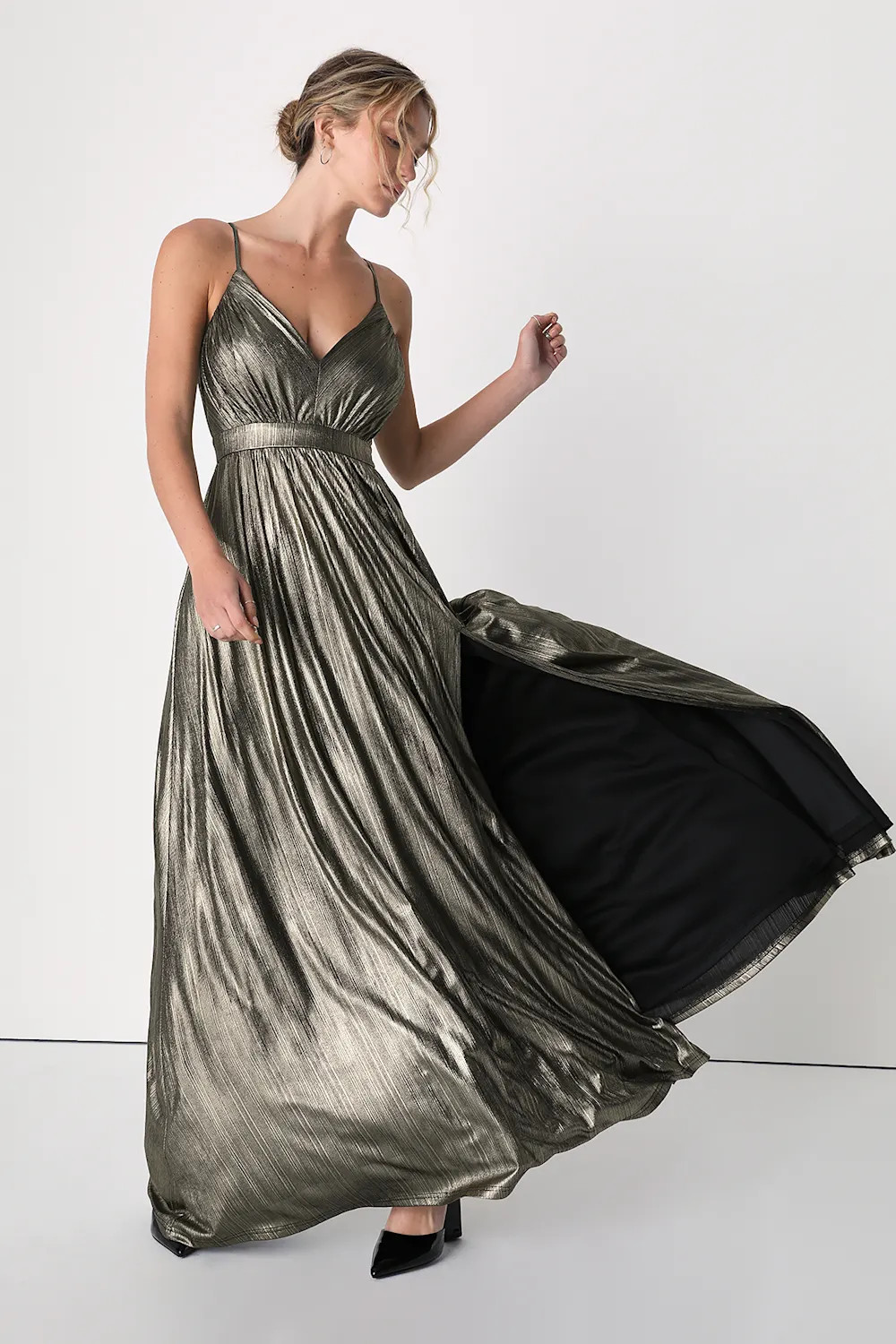Beyond Exquisite Gold Metallic Lurex Maxi Dress | Lulus (US)