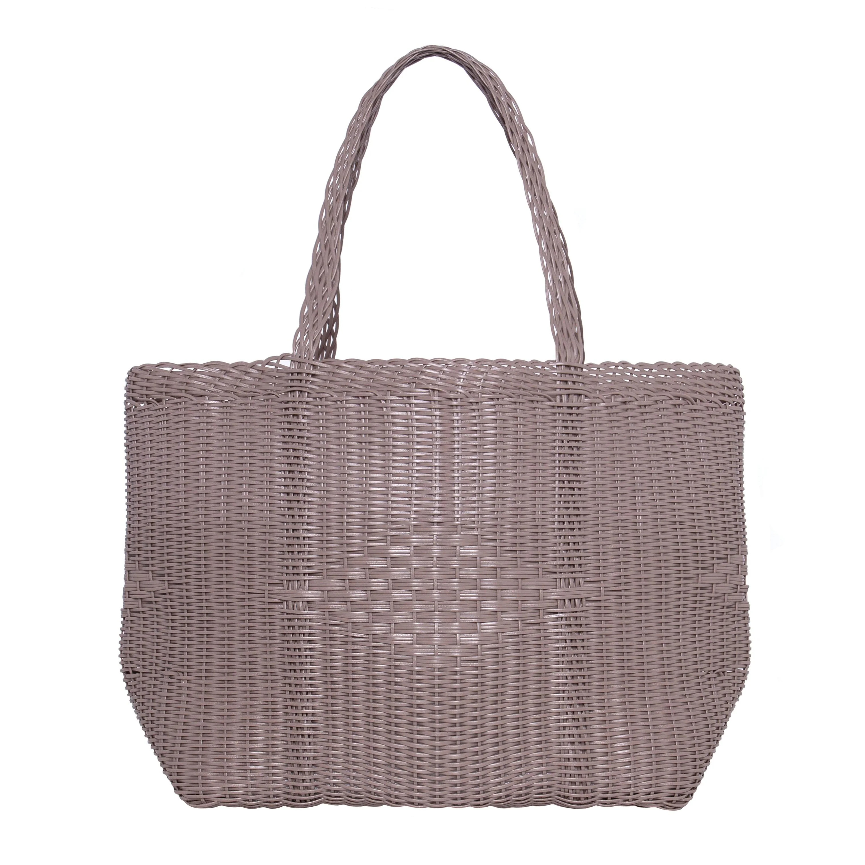 gray woven beach bag | minnow