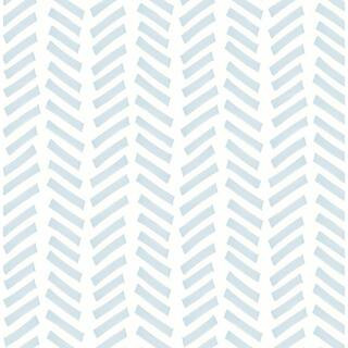NextWall Sky Blue Mod Chevron 20.5 in. x 18 ft. Peel and Stick Wallpaper NW39712 - The Home Depot | The Home Depot