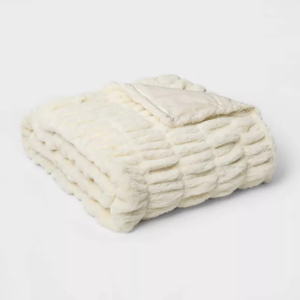 60" x 86" Faux Fur Oversized Throw Blanket - Threshold Signature™ | Target