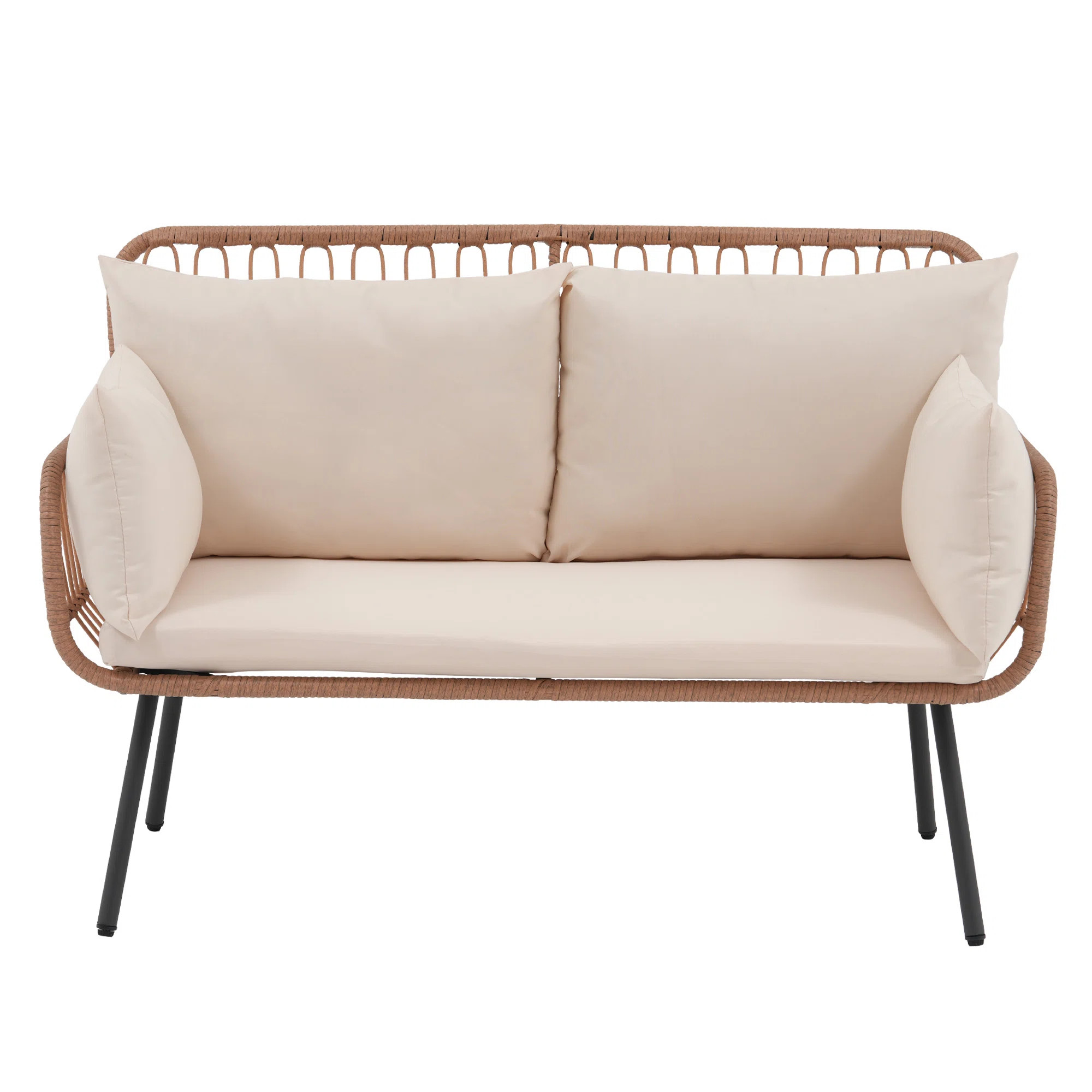 George Oliver Outdoor Rattan Loveseat & Reviews | Wayfair | Wayfair North America