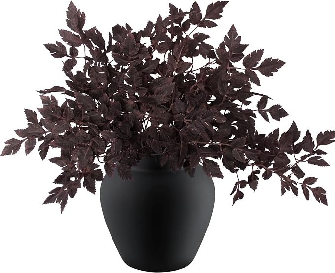 6PCS 18 Inches Pack Artificial Cimicifuga Plant Leaf Spray Faux Plum Cimicifuga Ramosa Leaf Branc... | Amazon (US)