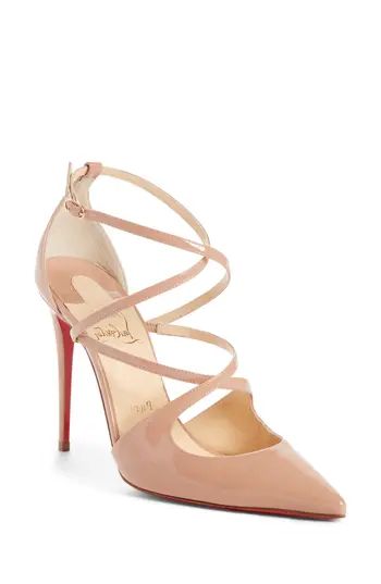 Women's Christian Louboutin Crossfliketa Pump, Size 5US / 35EU - Beige | Nordstrom