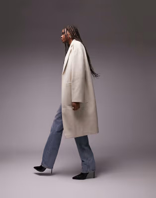 Topshop Tall chuck on coat in oat | ASOS (Global)