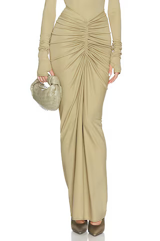 Matte Jersey Long Ruched Skirt | FWRD 