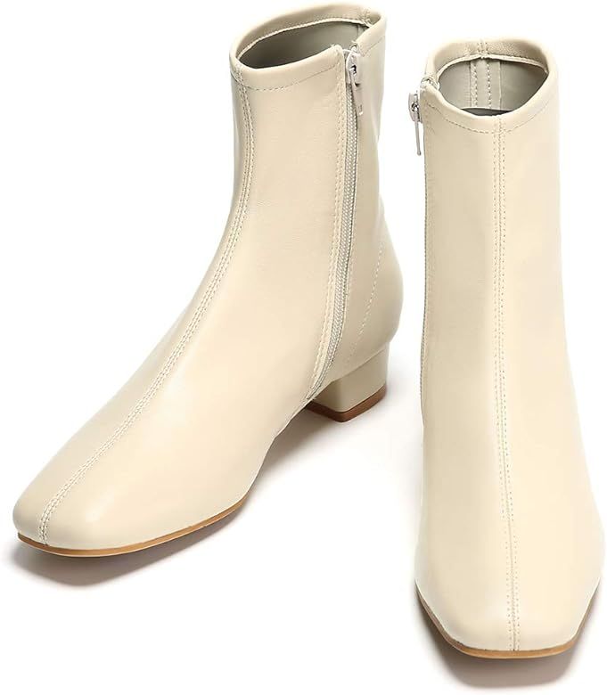 C.PARAVANO White Chelsea Boots Women I White Ankle Boots I Soft Leahter Ankle Boots I White Booti... | Amazon (US)