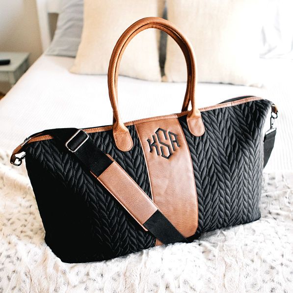 Monogrammed Quilted Travel Bag | Marleylilly