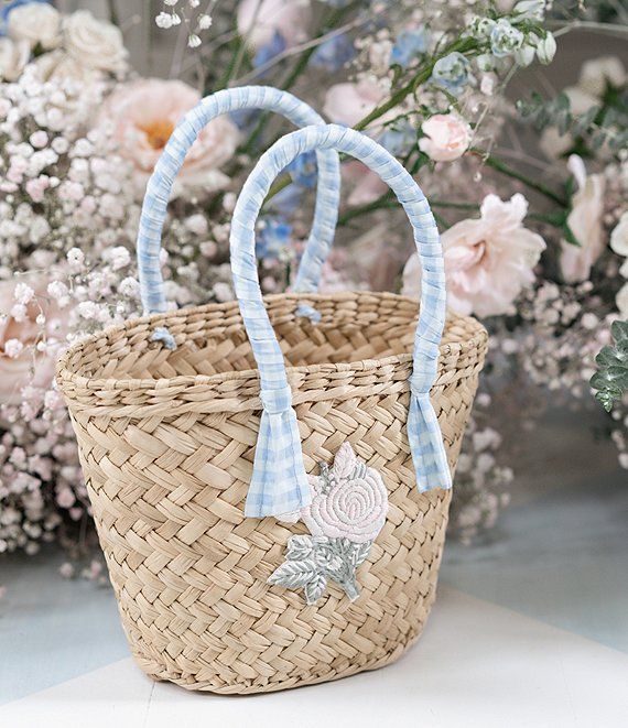 x Born on Fifth Embroidered Double Handle Mini Straw Tote | Dillards