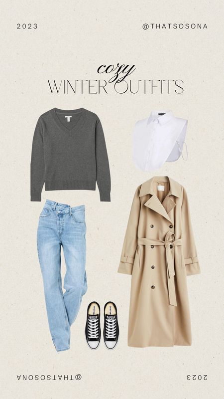 Cozy winter outfits, oversized trench coat, asymmetrical jeans, shirt collar, amazon fashion finds, everyday outfits, casual chic outfits, converse shoes

#LTKsalealert #LTKfit #LTKstyletip