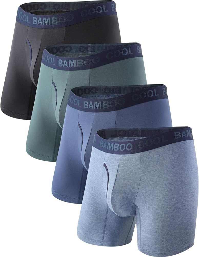 BAMBOO COOL Men's Underwear Boxer Briefs,Regular Leg,Breathable Soft Moisture-Wicking with Fly Un... | Amazon (US)