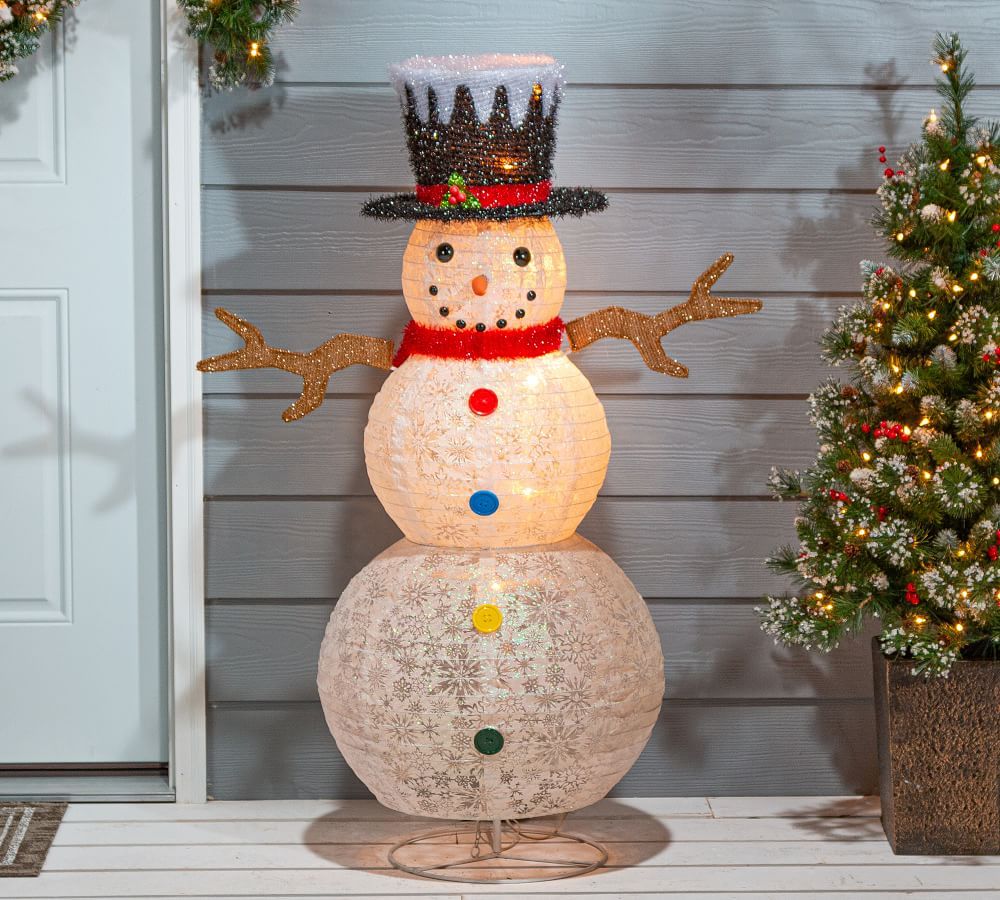 Glittery Lit Snowman 48" | Pottery Barn (US)
