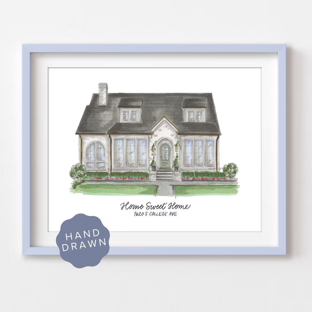 Custom House Drawing House Illustration House Painting - Etsy | Etsy (US)