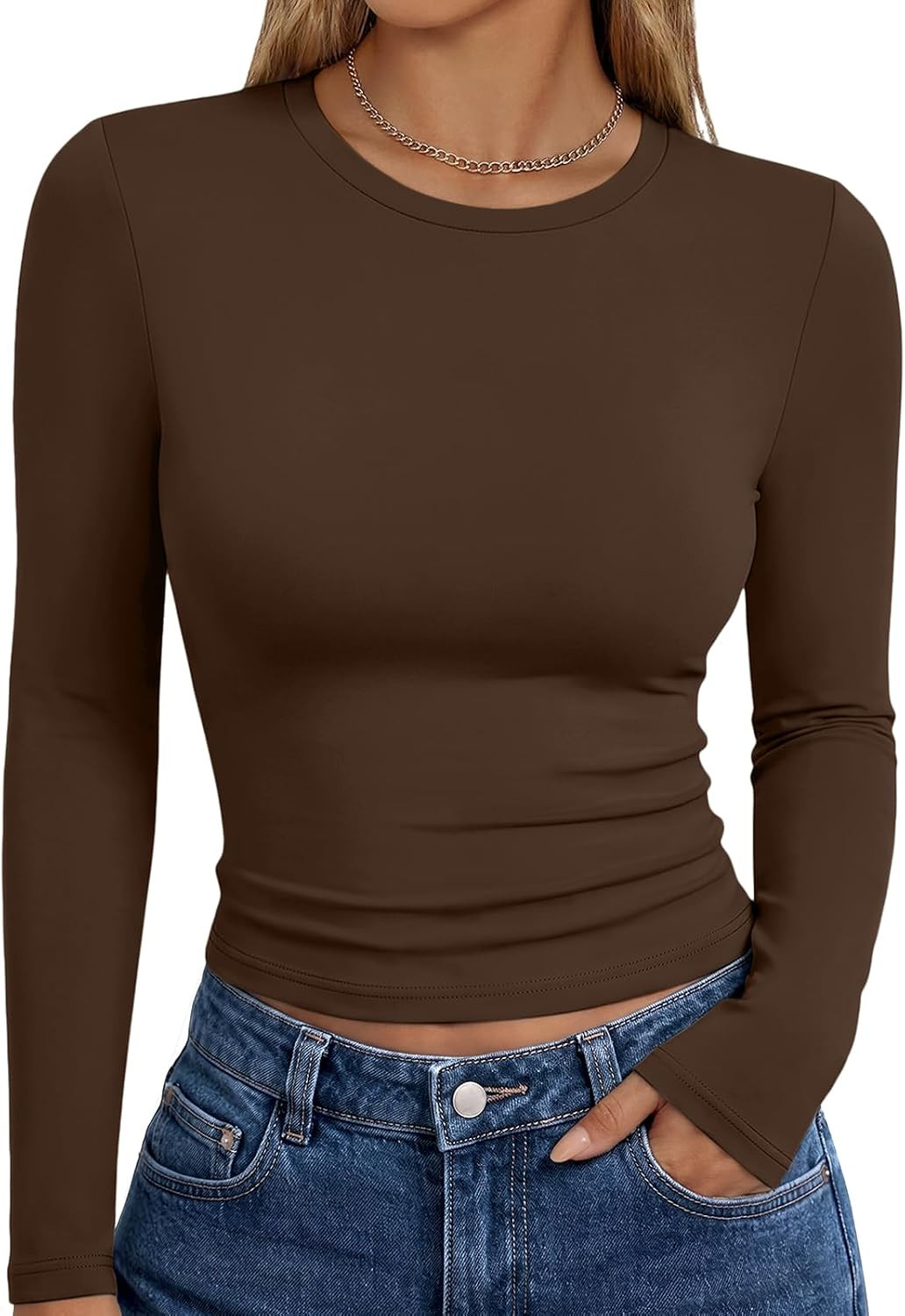 Trendy Queen Womens Long Sleeve T Shirts Fall Fashion Basic Y2K Tops 2026 | Amazon (US)