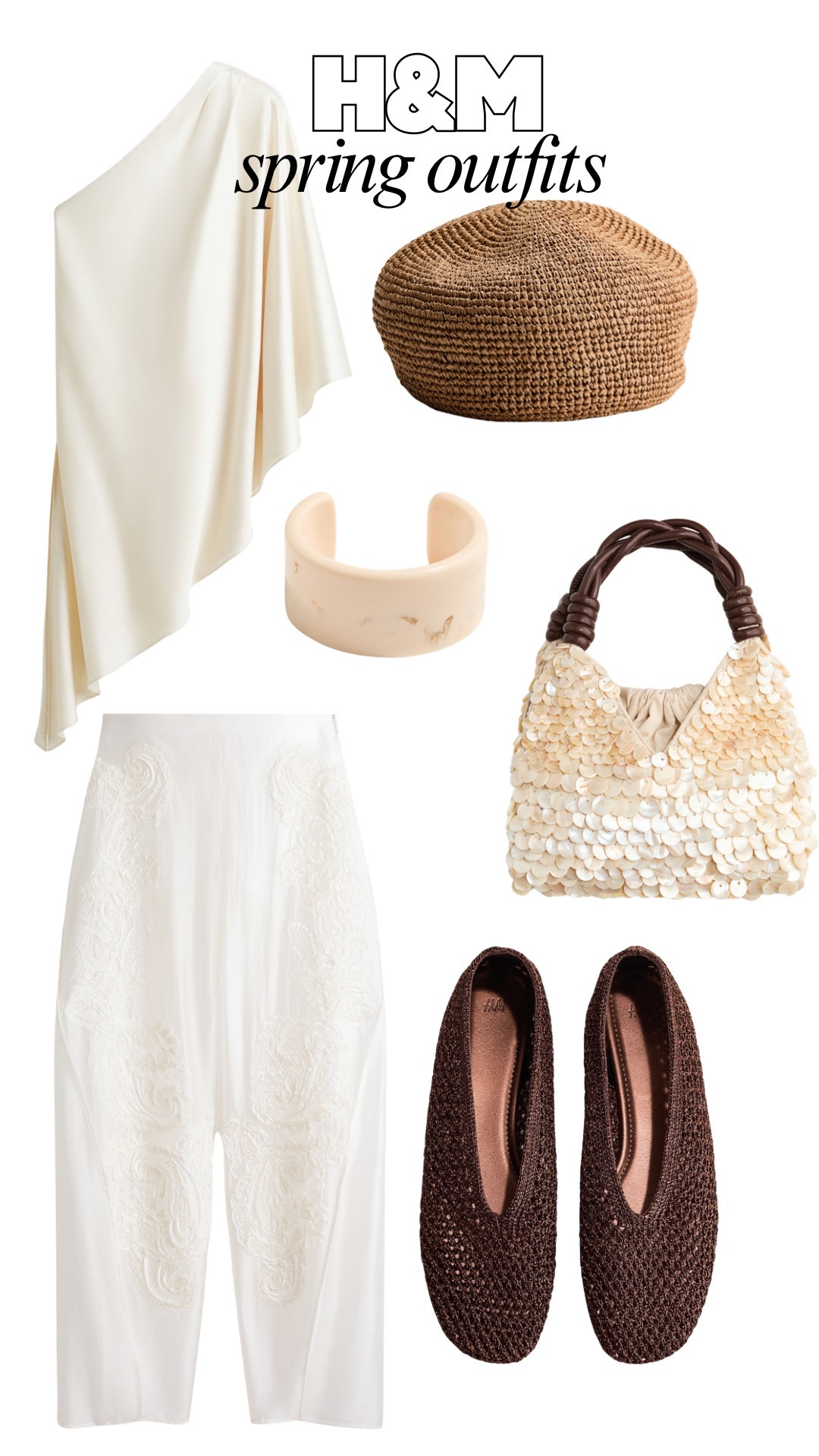 H&M, spring outfits, spring ootd, sequin bag, white outfit, flats

#LTKootd