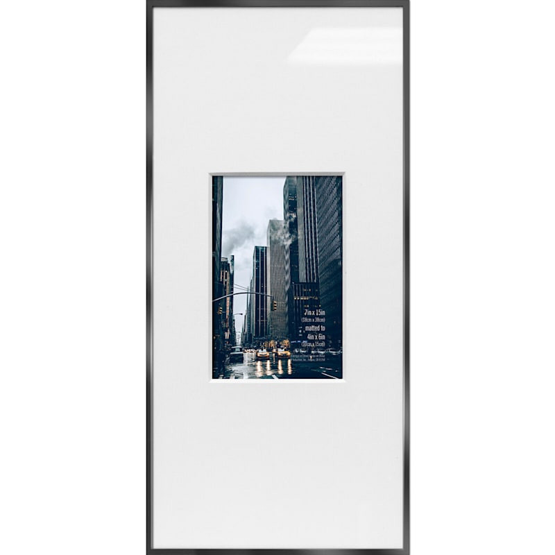 7x15 Matted to 4x6 Wall Frame, Gunmetal | At Home