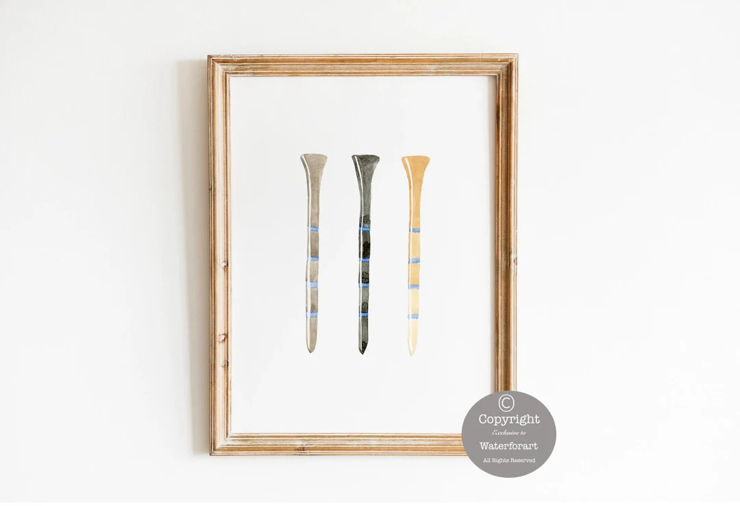 Watercolor Golf Tees Print, Watercolor Golf Poster, Golf Art, Golf Gift, Golf Wall Decor, Fathers... | Etsy (US)