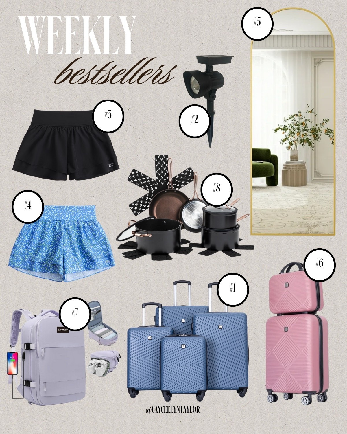 Weekly Bestsellers! 

Home finds - Travel essentials - Style tips - Luggage - Home accessories - Shorts - Kids clothes 