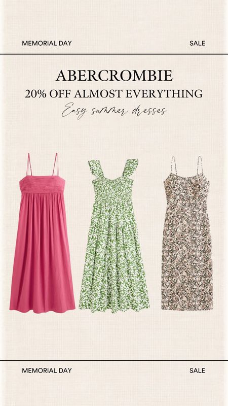 The Abercrombie Memorial Day sale is still happening! 20% off almost everything! Go grab some amazing summer dresses! 

#LTKFind #LTKSeasonal