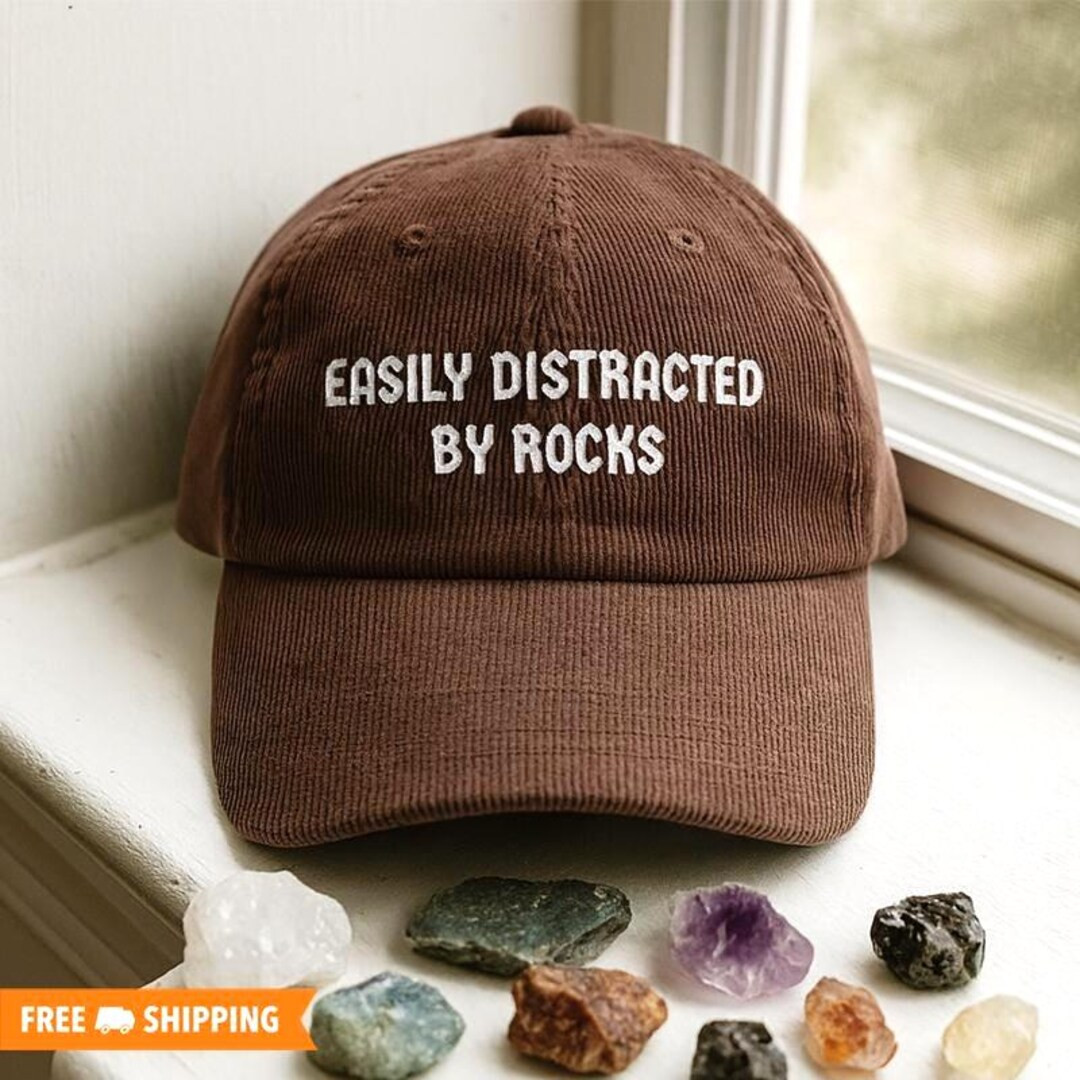 Easily Distracted by Rocks Embroidered Vintage Corduroy Cap, Geology Hat, Geology Gifts, Geologis... | Etsy (US)