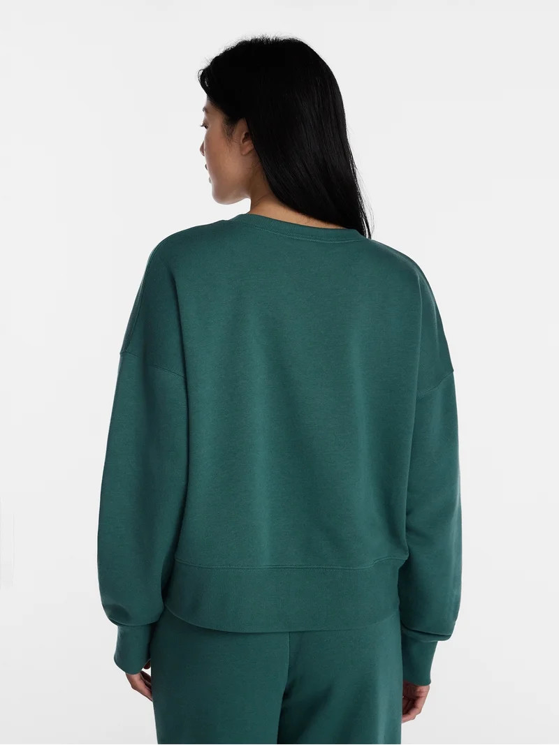 No Boundaries Boxy Fleece Sweatshirt, Midweight, Women's XXS-XXL | Walmart (US)