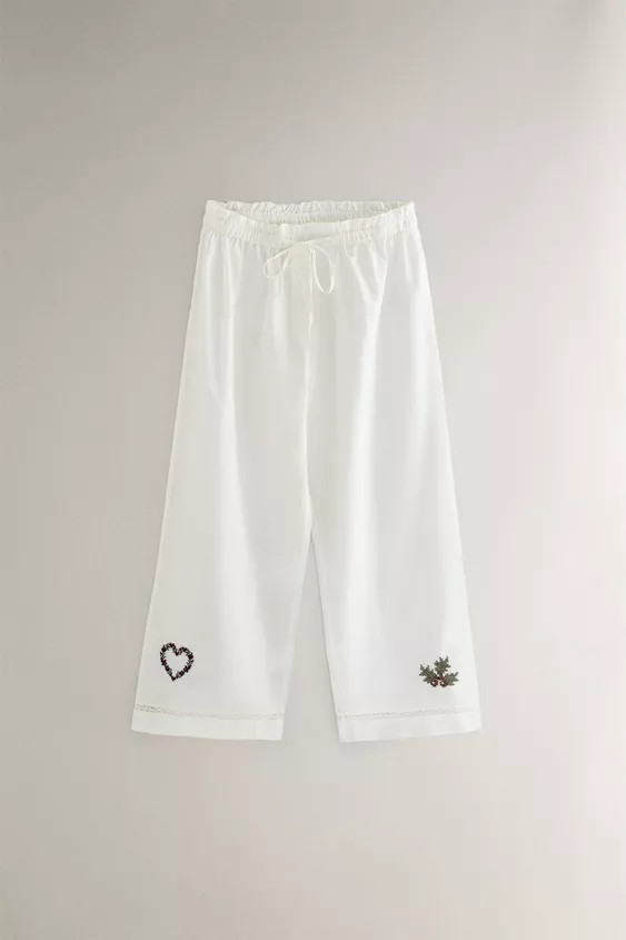 EMBROIDERED CHRISTMAS PANTS | Zara US