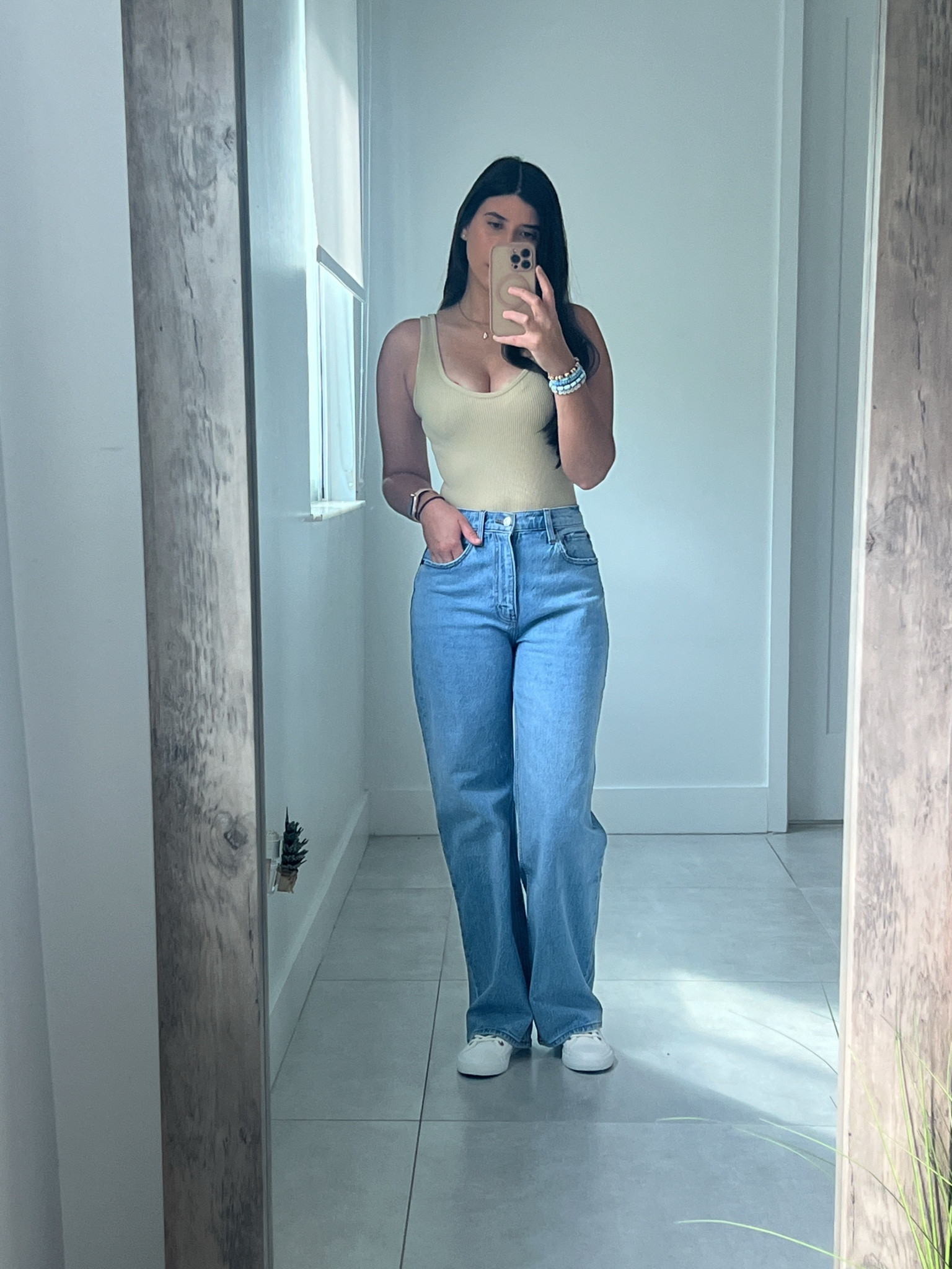 Casual and comfy in my weekend go-to look! This fitted tank pairs perfectly with high-waisted, straight-leg denim for an effortlessly chic vibe. Don’t forget the classic white sneakers to keep it fresh. Shop this look via my Like to Know It! 💫 #LTKfashion #OOTD #WeekendVibes #EffortlessStyle #CasualChic #DenimOnRepeat #StreetStyle #FashionInspo #SimpleButCute

#LTKTravel #LTKFindsUnder100 #LTKStyleTip