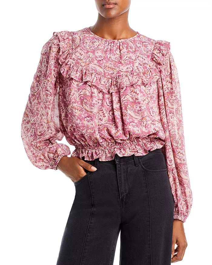 Watercolor Paisley Print Ruffle Top - 100% Exclusive | Bloomingdale's (US)