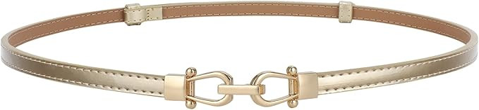 JASGOOD Leather Skinny Women Belt Ladies Thin Waist Belts Plus Size Adjustable for Jeans Pants Dr... | Amazon (US)