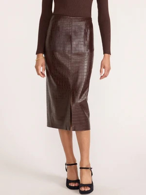 The Esme Croco Embossed Skirt | Brochu Walker