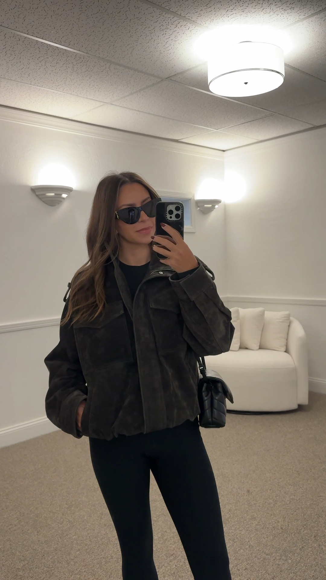 Zara suede jacket- xs
Abercrombie leggings- small short
Skims long sleeve tshirt- small
YSL sunglasses
YSL bag
New balance 9060 sneakers
Petite, fall outfit, suede jacket, casual outfit 

#LTKSeasonal #LTKPetite #LTKootd