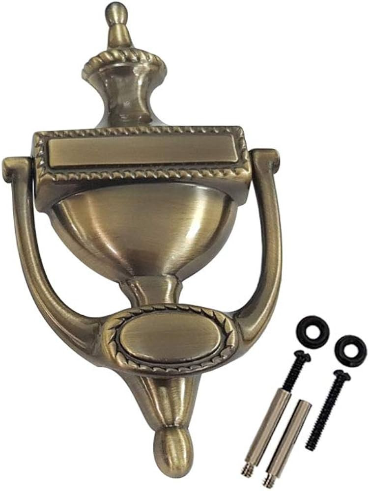 QCAA Solid Brass Door Knocker, Victorian Rope Type, 7-3/8", Antique Brass, 1 Pack, Made in Taiwan | Amazon (US)